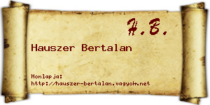 Hauszer Bertalan névjegykártya